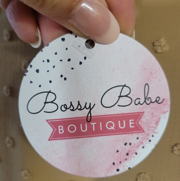 Tan Swiss Dot Blouse - Picture 7 of 8